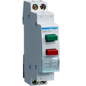 Buton revenire 16A dublu 2NO 230V AC verde/roșu 1M, Hager | SVN371