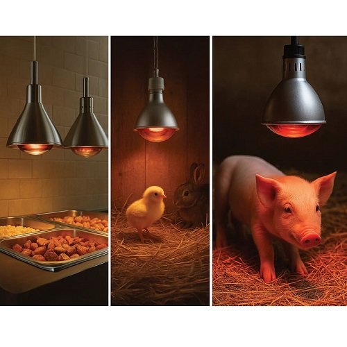Bec E27 Infraroșu 250W 240V Roșu, Eurolamp | 147-88061 - imagine 2