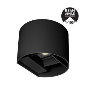 Corp Iluminat Aparent LED 10W Rotund Up-Down Aluminiu negru 3CCT unghi reglabil IP65, Eurolamp | 145-20252