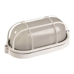 Corp Iluminat Aparent E27 15W Oval Aluminiu alb IP44, Eurolamp | 147-55007