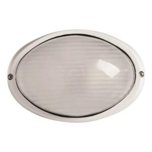 Corp Iluminat Aparent E27 15W Oval Aluminiu alb IP44, Eurolamp | 147-55060