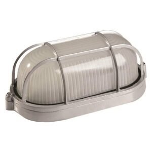 Corp Iluminat Aparent E27 15W Oval Aluminiu gri IP44, Eurolamp | 147-55079