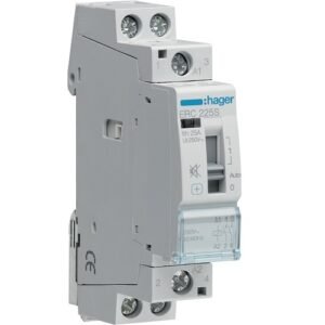 Contactor 2P 25A 230V 2NO Comandă Manuală Silențios 1M, Hager | ERC225S