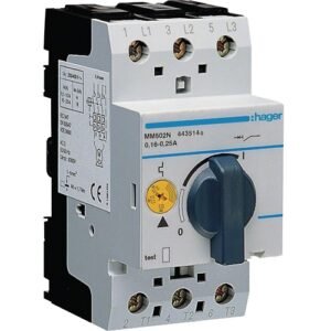 Disjunctor Protecție Motor 3P 0,16-0,25A 0,06kW 2,5M, Hager | MM502N