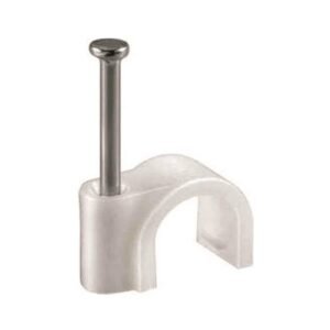 Clemă Cablu cu Cui 20x45mm alb (set 50 buc), Eurolamp | 147-48019