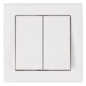 Întrerupător Dublu 10A CUBIC alb, Schrack VISIO S 55 | EV106010B