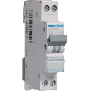 Disjunctor automat MCB 1P+N 20A 4.5kA curbă B, Hager | MHN520