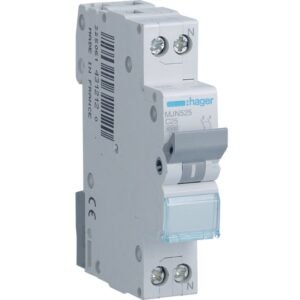 Disjunctor automat MCB 1P+N 25A 4.5kA curbă C, Hager | MJN525