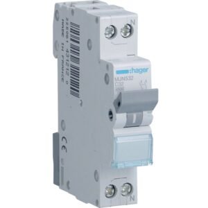 Disjunctor automat MCB 1P+N 32A 4.5kA curbă C, Hager | MJN532