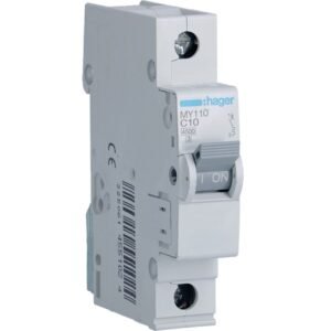 Disjunctor automat MCB 1P 10A 4.5kA curbă C, Hager | MY110