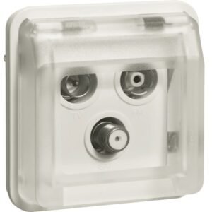 Priză TV-Radio-SAT de Capăt Încastrată Capac Transparent alb IP55, Hager W.1 | WNA257B