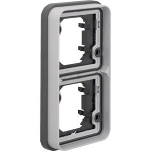Ramă 2 aparate Verticală gri IP55, Hager W.1 | WNA408