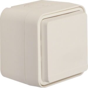 Priză Schuko Aparentă 16A Capac rabatabil alb IP55, Hager W.1 | WNC140B