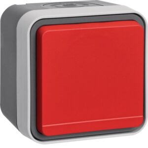 Priză Schuko Aparentă 16A Capac rabatabil roșu IP55, Hager W.1 | WNC190