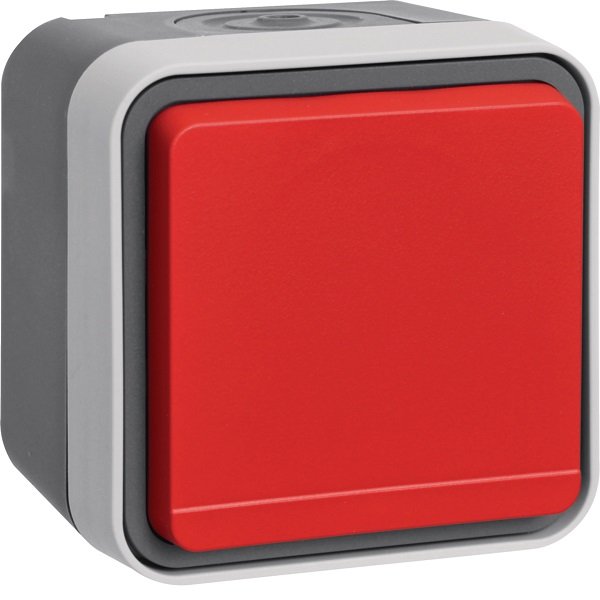 Priză Schuko Aparentă 16A Capac rabatabil roșu IP55, Hager W.1 | WNC190