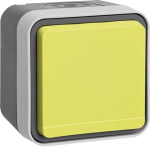 Priză Schuko Aparentă 16A Capac rabatabil galben IP55, Hager W.1 | WNC192