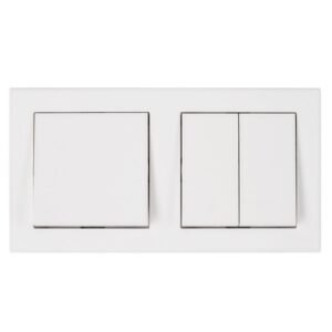 Întrerupător Simplu + Întrerupător Dublu CUBIC alb (set), Schrack VISIO S 55 | EV106201B