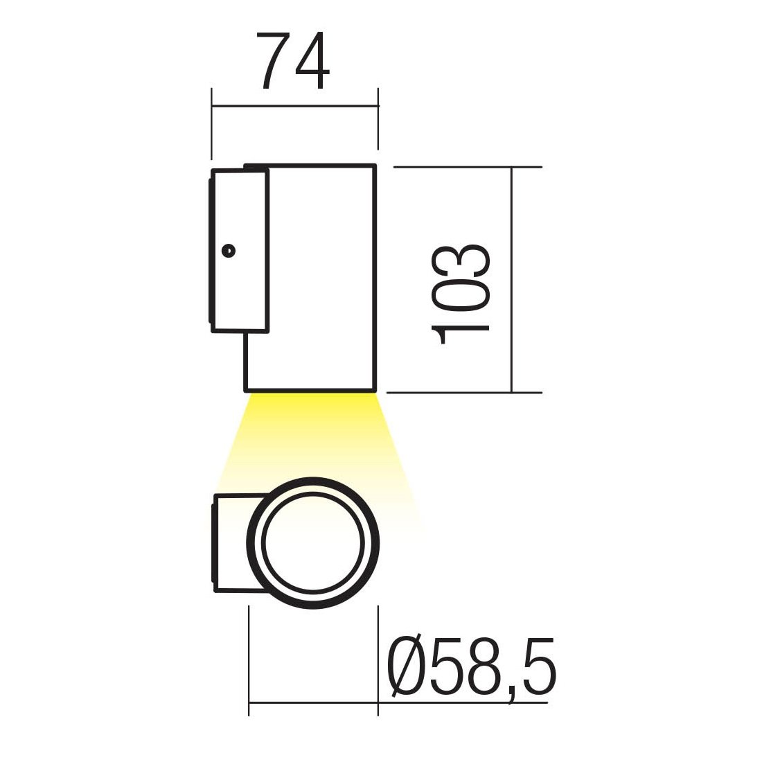 Aplică Perete LED 1x4W 2700K alb cald Aluminiu alb mat IP65, Redo Ram | 90804 - imagine 2